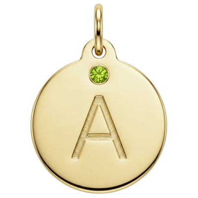 Alphabet Charm with Peridot