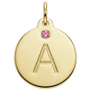 Alphabet Charm with Pink Tourmaline
