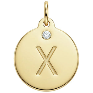"X" Alphabet Charm With Diamond