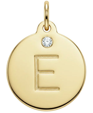 "E" Alphabet Charm With Diamond