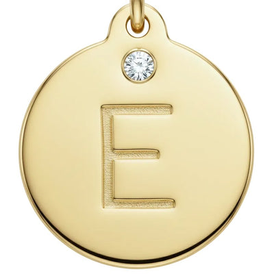 "E" Alphabet Charm With Diamond