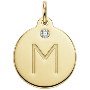 "M" Alphabet Charm With Diamond