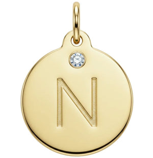 "N" Alphabet Charm With Diamond