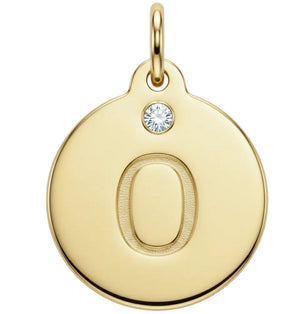 "O" Alphabet Charm With Diamond