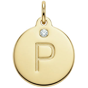"P" Alphabet Charm With Diamond