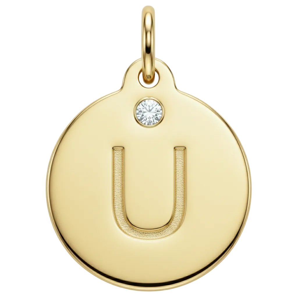 "U" Alphabet Charm With Diamond