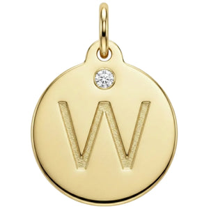 "W" Alphabet Charm With Diamond