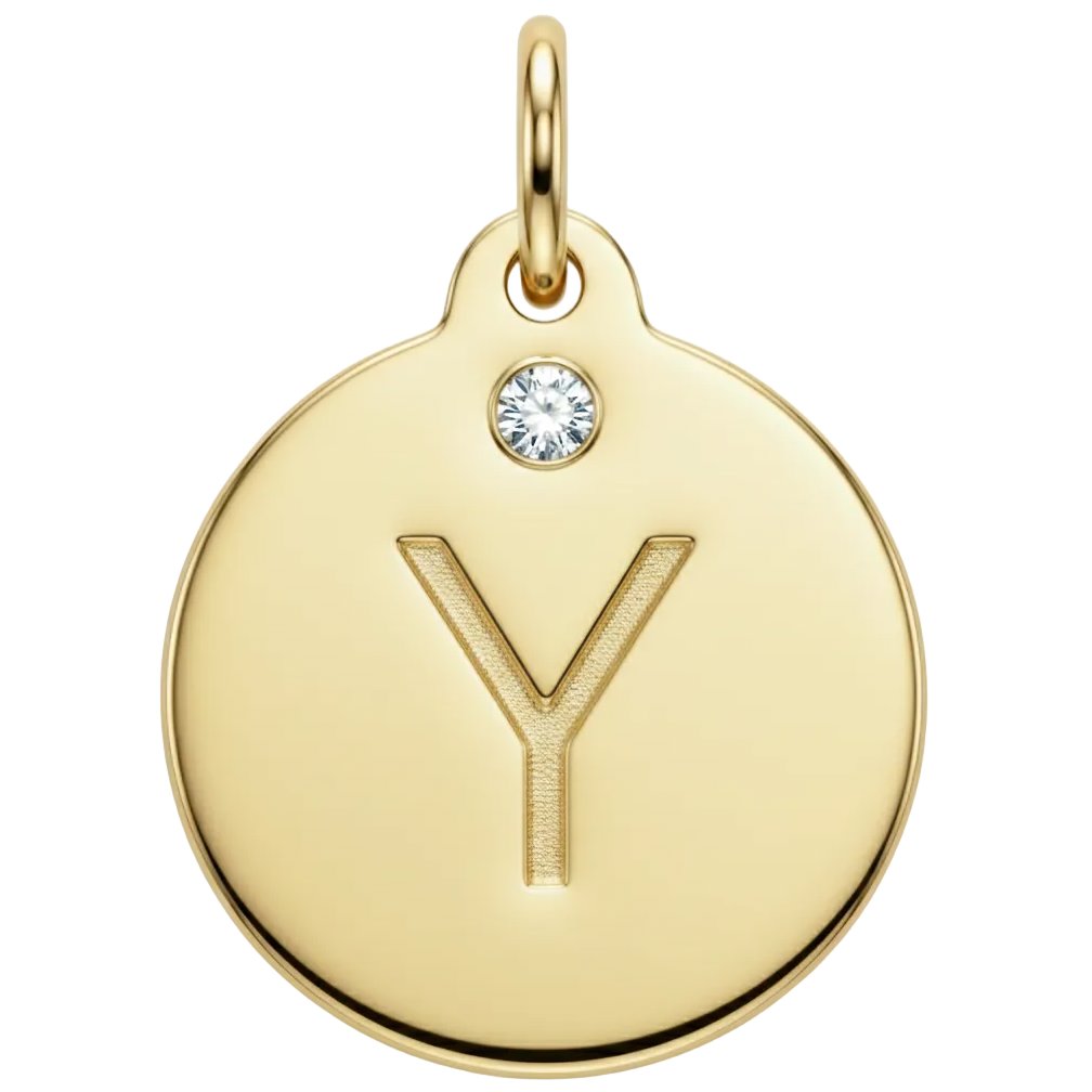 "Y" Alphabet Charm With Diamond