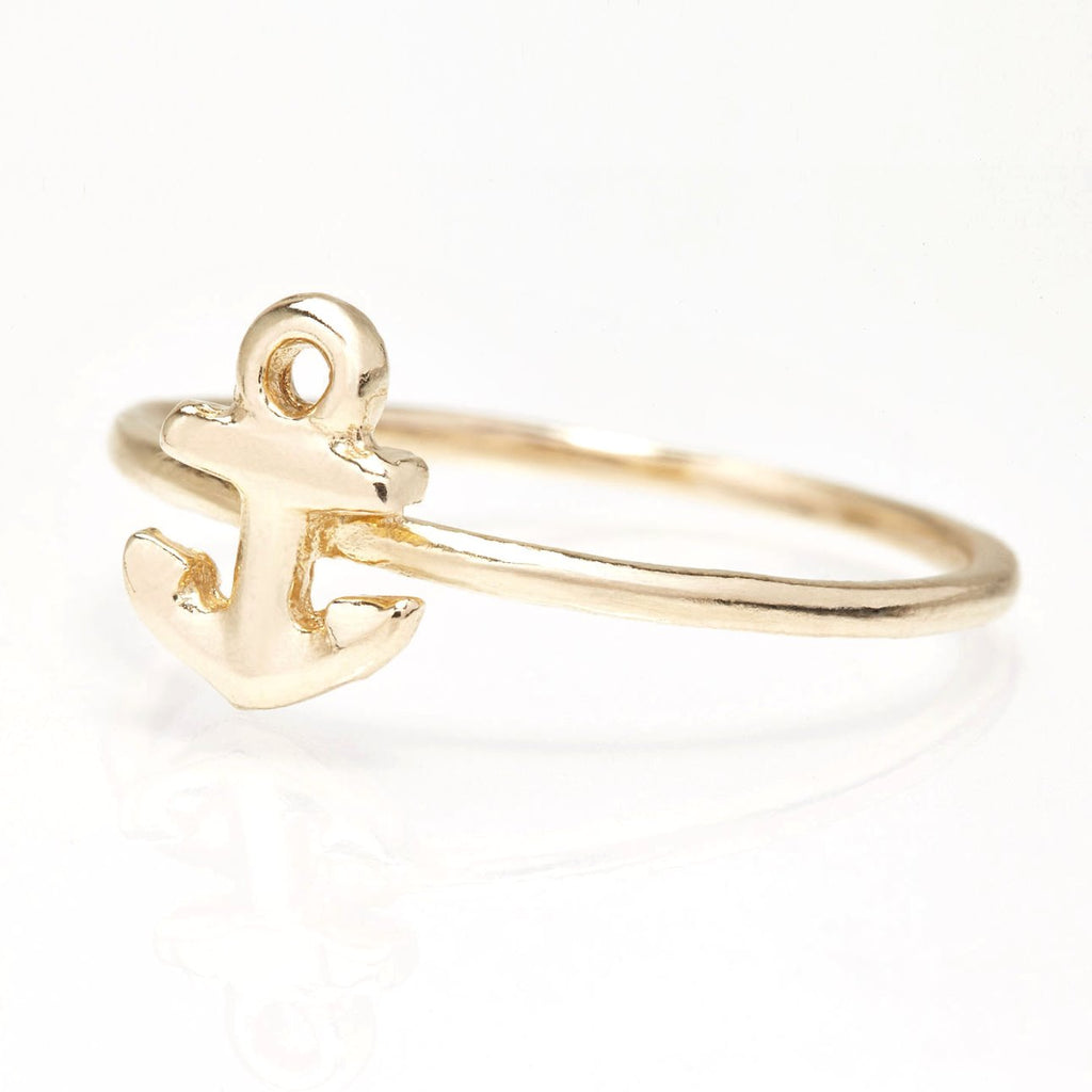 Anchor Stacking Ring Jewelry Helen Ficalora 14k Yellow Gold