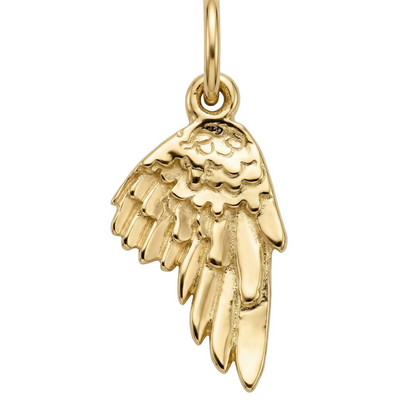 Angel Wing Mini Pendant For Necklace In Solid 14k Yellow Gold