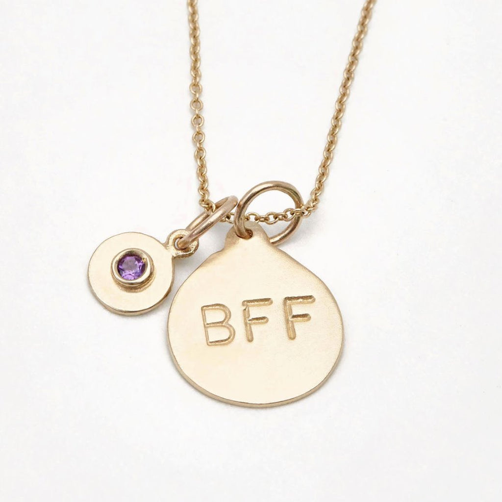 "BFF" Disk Charm Jewelry Helen Ficalora 14k Yellow Gold For Necklaces And Bracelets