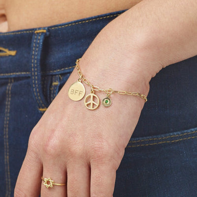 "BFF" Disk Charm Jewelry Helen Ficalora 14k Yellow Gold For Necklaces And Bracelets