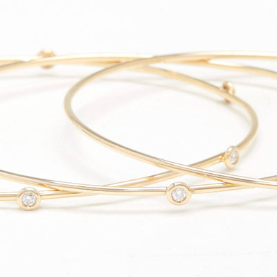 Bangle Bracelet 1 Diamond Yellow Gold
