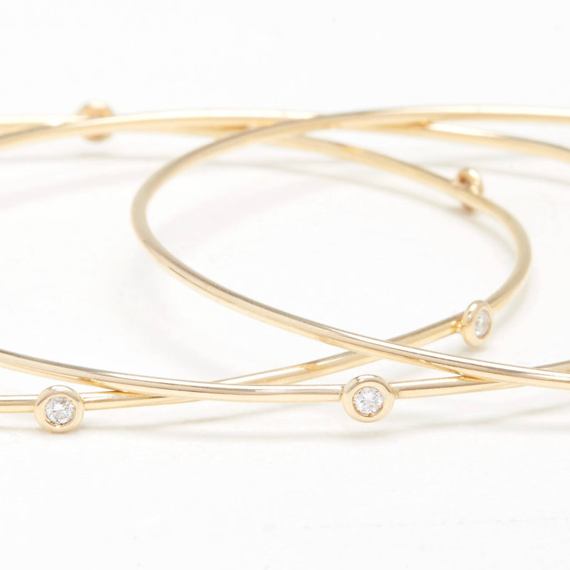 Bangle Bracelet 1 Diamond Yellow Gold
