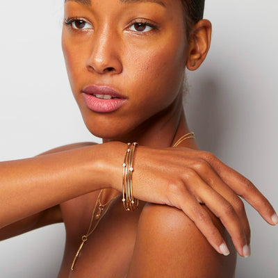 Bangle Bracelet With Diamonds Helen Ficalora 14k Yellow Gold