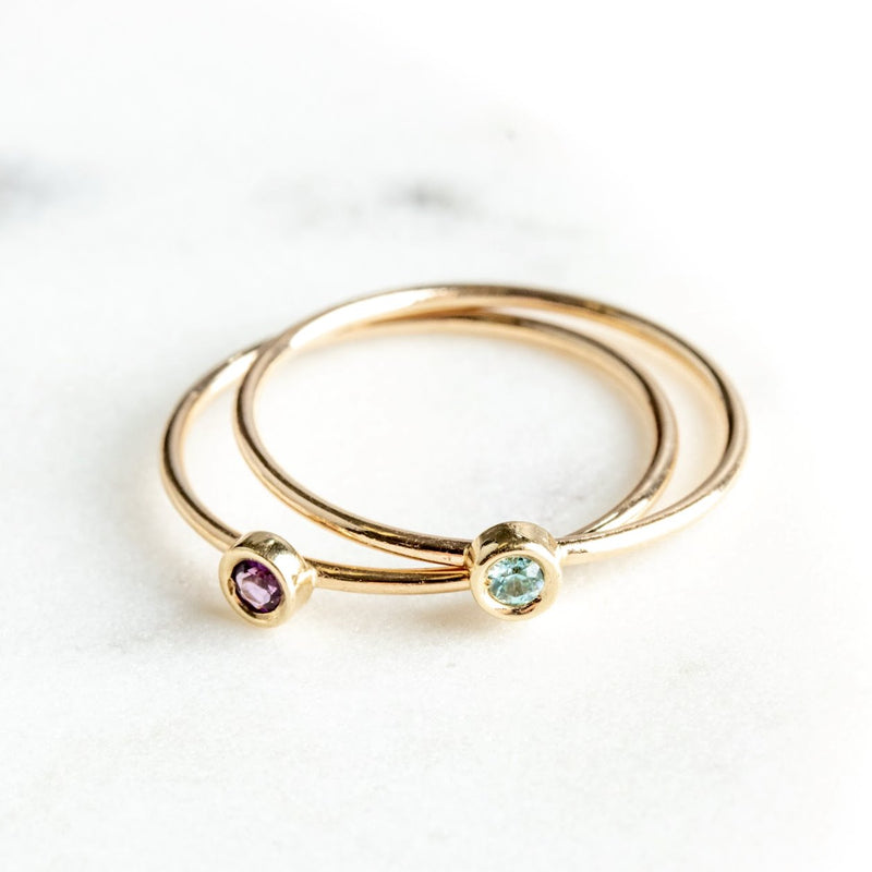 Birthstone Stacking Ring With Amethyst