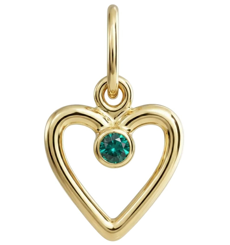 Birthstone Heart Charm With Alexandrite
