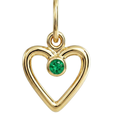 Birthstone Heart Charm With Emerald