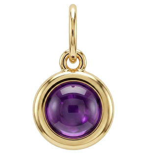 Birthstone Cabochon Charm With Amethyst