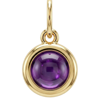 Birthstone Cabochon Charm With Amethyst