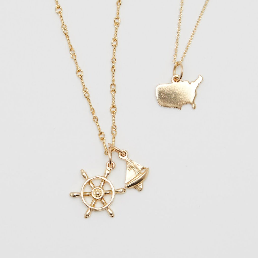 Captains Wheel Mini Charm Jewelry Helen Ficalora 14k Yellow Gold