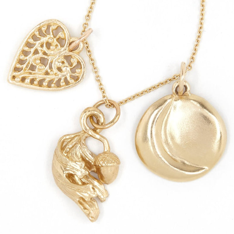 Carved Moon Charm Jewelry Helen Ficalora 14k Yellow Gold