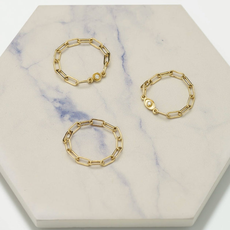 Helen Ficalora Gold Chain Link Ring - Solid 14k Gold