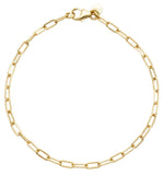 Gold chain bracelet on a white background