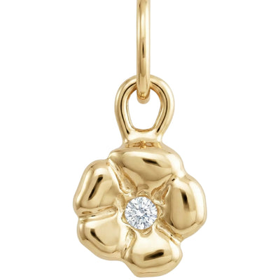 Small Cherry Blossom Flower Charm with Diamond