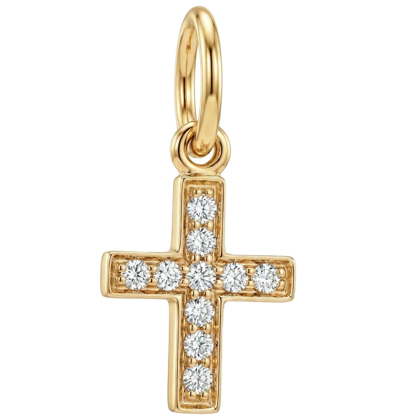 Cross Mini Charm Pavé Diamonds
