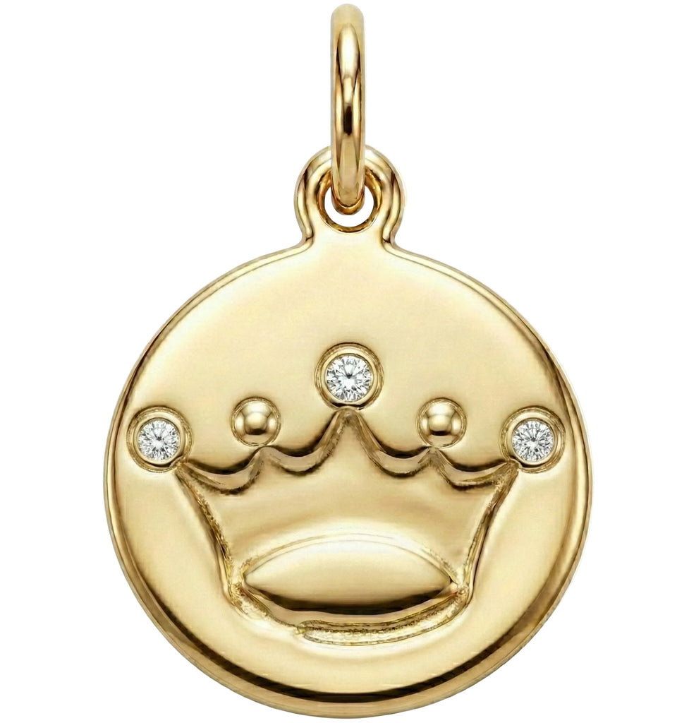 Crown Disk Charm Pavé Diamonds