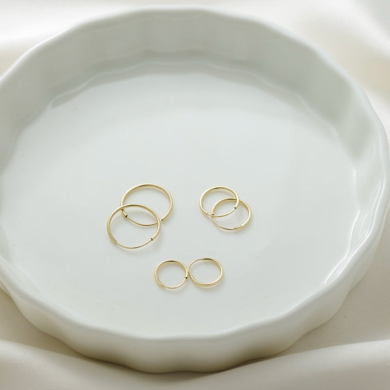 Dainty Hoop Earrings - Helen Ficalora Jewelry - 14k Yellow Gold