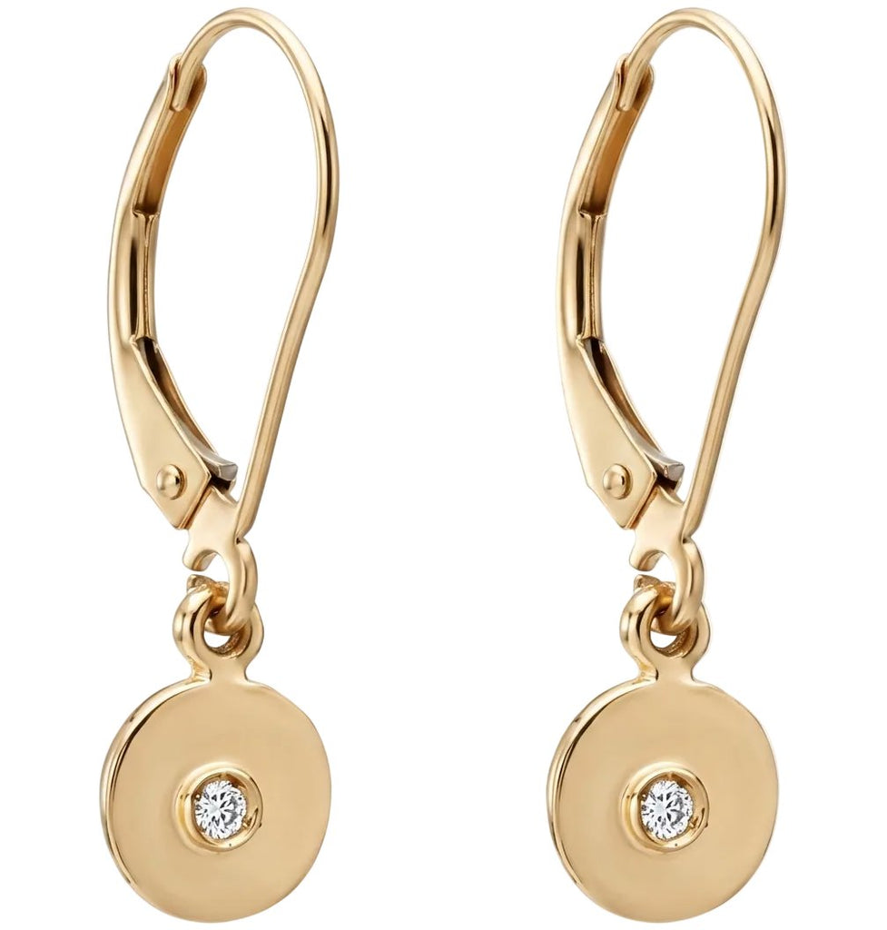 Dangle Disk Earrings With Diamond