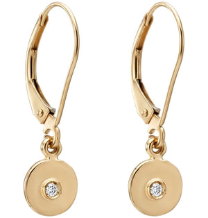 Dangle Disk Earrings With Diamond