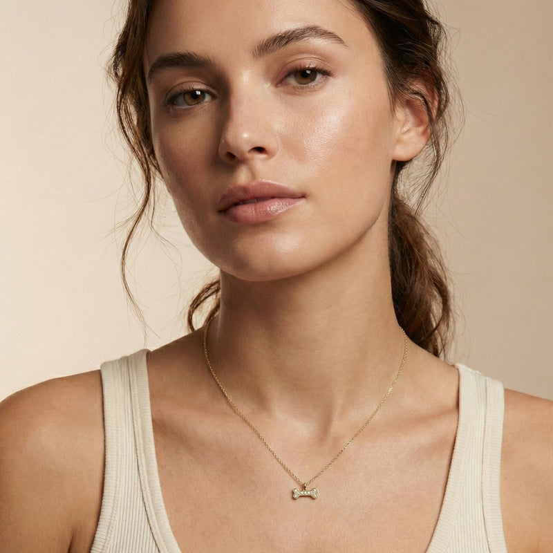 Dog Bone Mini Charm Pavé Diamonds