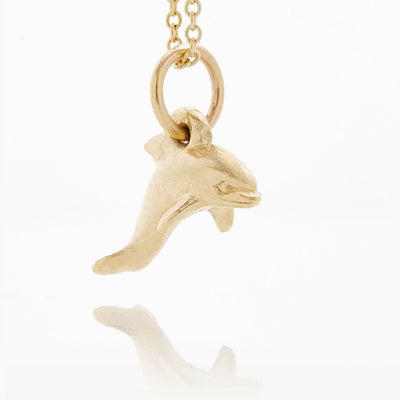 Dolphin Mini Charm Jewelry Helen Ficalora 14k Yellow Gold