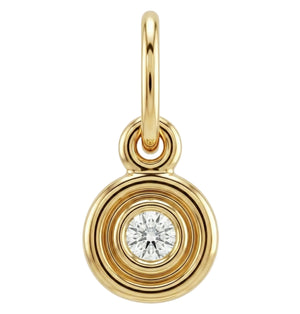Double Ring Disk Charm With Diamond