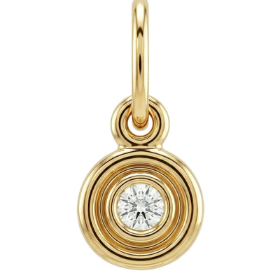 Double Ring Disk Charm With Diamond