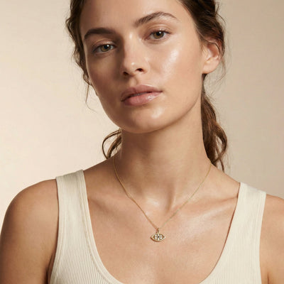 Evil Eye Mini Charm With Diamonds And Blue Sapphire