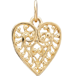 Heart Filigree Mini Charm