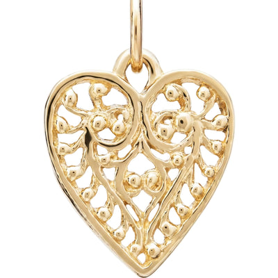 Heart Filigree Mini Charm