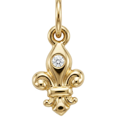 Fleur De Lis Mini Charm With Diamond