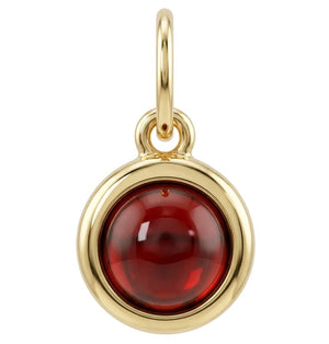 Birthstone Cabochon Charm With Garnet