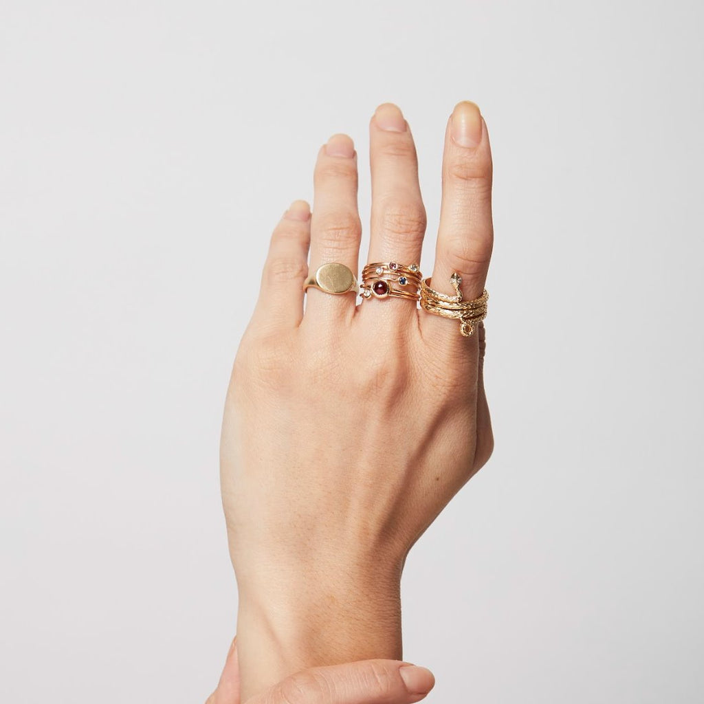 Gemstone Stacking Ring With Garnet Jewelry Helen Ficalora 14k Yellow Gold 5