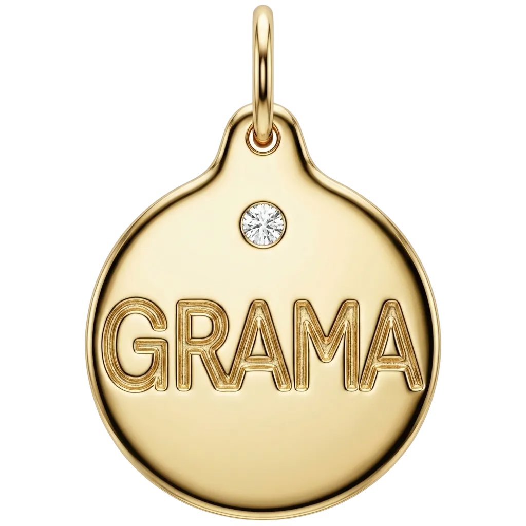 Grama Disk Charm With Diamond