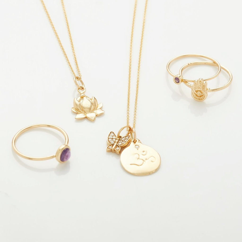 Hamsa Stacking Ring Jewelry Helen Ficalora 14k Yellow Gold 6