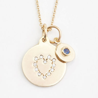 Heart Disk Charm Pave Diamonds Jewelry Helen Ficalora 14k Yellow Gold For Necklaces And Bracelets