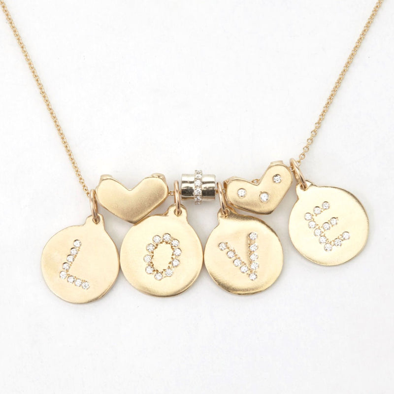 Heart Spacer Charm With 3 Diamonds Jewelry Helen Ficalora 14k Yellow Gold