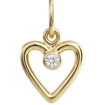 Birthstone Heart Charm With Diamond