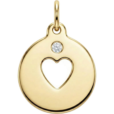 Heart Cutout Charm With Diamond